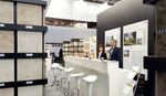 DNV-Messestand mit über 200 deutschen Natursteinmustern von Mitgliedsbetrieben auf der BAU Messe 2019 (Foto: DNV)