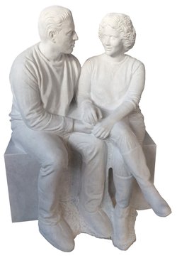 Skulptur eines Ehepaars, das zuvor mit der Technik von Artec 3D gescannt wurde; Foto: Probst GmbH