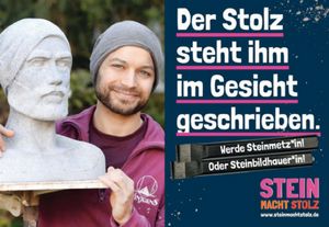 Mit Selbstbewusstsein in die Zukunft: Die Nachwuchskampagne will Lust machen auf schöpferische Arbeit. Sie weckt Neugier und lockt auf die Website. (Abbildung: Dirk Steiger)