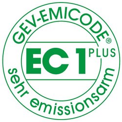 Emicode ist ein geschütztes Zeichen der GEV zur Klassifizierung und Kennzeichnung von emissionskontrollierten Bau-Produkten.