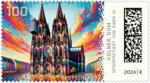 KI-generierte Briefmarke mit Kölner Dom