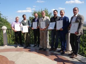 Die europäischen Meister v.l.n.r.: Oliver Steller, Ohad Cohen, Mark Kampfl, Stephan Bickel, Ramon Keller, Norbert Kienesberger und Bernhard Gann.