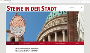 Abb. 1: Titelbild der Homepage des Netzwerks »Steine in der Stadt« Quelle: Netzwerk »Steine in der Stadt«